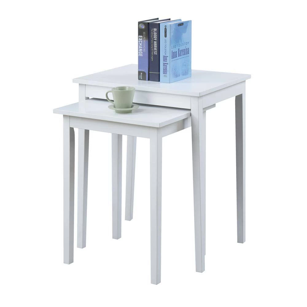 American Heritage White Nesting End Tables (Set of 2) by Convenience Concepts 4 American Heritage White Nesting End Tables (Set of 2) by Convenience Concepts - Image 2