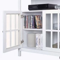 Big Sur 47.75 in White TV Stand Fits up to 53 in. TV with Cabinets and Shelf by Convenience Concepts -Cheap Convenience Concepts Store white convenience concepts tv stands r3 0216 44 1000
