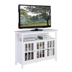 Big Sur 47.75 in White TV Stand Fits up to 53 in. TV with Cabinets and Shelf by Convenience Concepts -Cheap Convenience Concepts Store white convenience concepts tv stands r3 0216 4f 1000