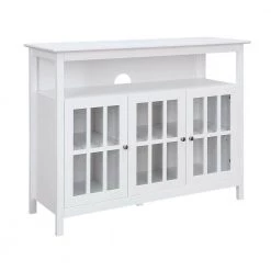Big Sur 47.75 in White TV Stand Fits up to 53 in. TV with Cabinets and Shelf by Convenience Concepts