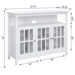 Big Sur 47.75 in White TV Stand Fits up to 53 in. TV with Cabinets and Shelf by Convenience Concepts -Cheap Convenience Concepts Store white convenience concepts tv stands r3 0216 c3 1000