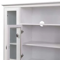 Summit Highboy 52 in. White TV Stand Fits up to 55 in. TV with Storage Cabinets and Shelves by Convenience Concepts -Cheap Convenience Concepts Store white convenience concepts tv stands r3 0223 4f 1000