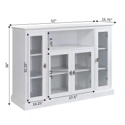 Summit Highboy 52 in. White TV Stand Fits up to 55 in. TV with Storage Cabinets and Shelves by Convenience Concepts -Cheap Convenience Concepts Store white convenience concepts tv stands r3 0223 fa 1000