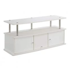 Designs2Go 47 in. White Composite TV Stand Fits TVs Up to 50 in. with Storage Doors by Convenience Concepts