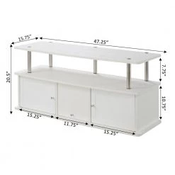 Designs2Go 47 in. White Composite TV Stand Fits TVs Up to 50 in. with Storage Doors by Convenience Concepts -Cheap Convenience Concepts Store white convenience concepts tv stands r5 201 c3 1000