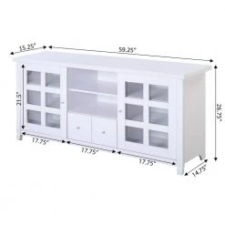 Newport Park Lane White 58.75 in. White TV Stand fits up to 65 in. TV with Cabinets and Drawer by Convenience Concepts -Cheap Convenience Concepts Store white convenience concepts tv stands u14 168 c3 1000