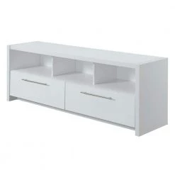 Newport 16 in. White Wood TV Stand Fits TVs Up to 65 in. with Storage Doors by Convenience Concepts