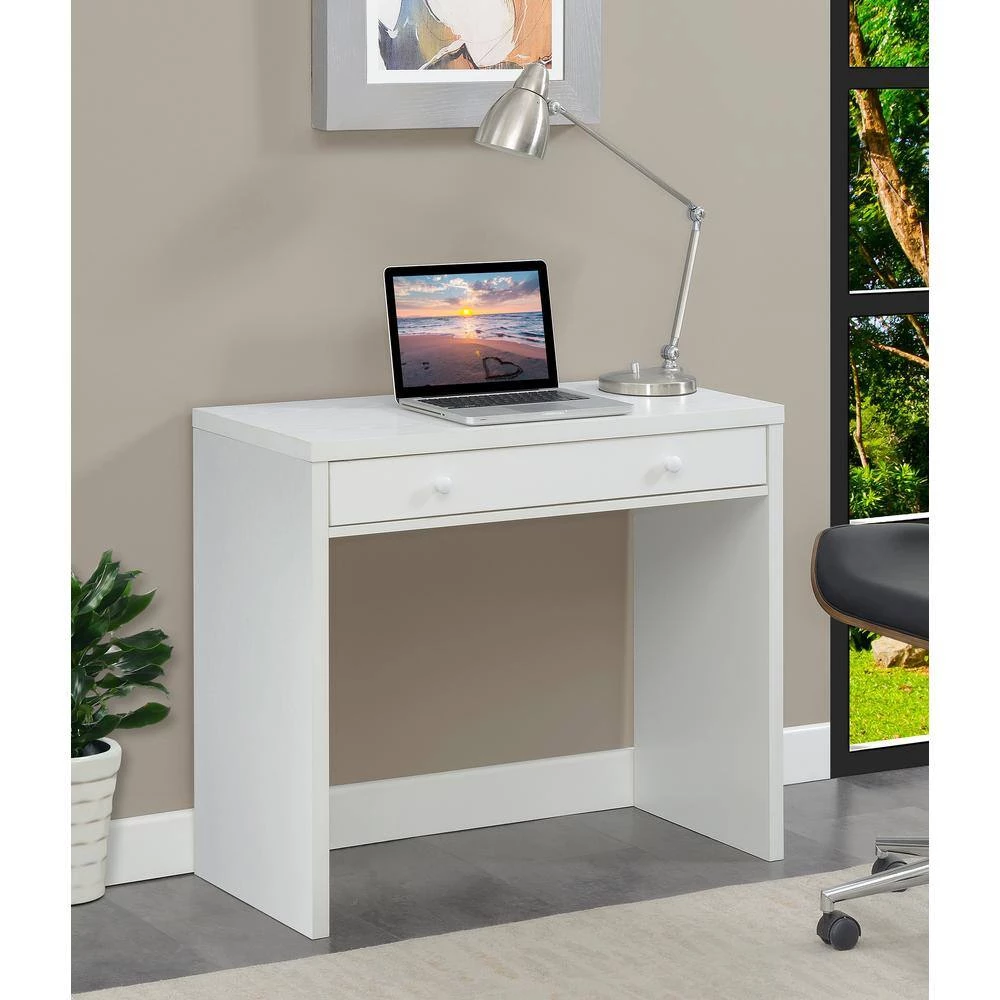 Northfield 36 in. White Rectangular 1-Drawer Writing Desk by Convenience Concepts 7 Northfield 36 in. White Rectangular 1-Drawer Writing Desk by Convenience Concepts - Image 5