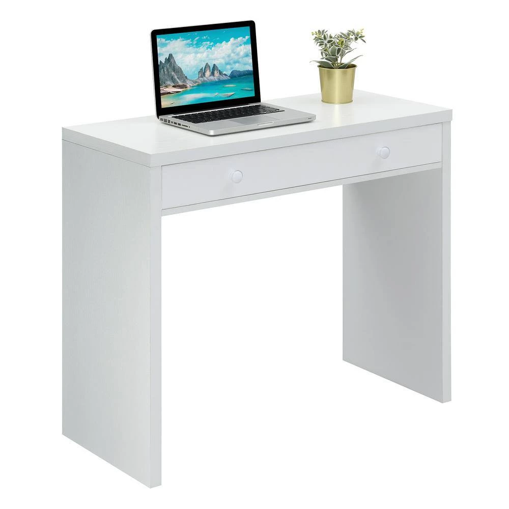 Northfield 36 in. White Rectangular 1-Drawer Writing Desk by Convenience Concepts 4 Northfield 36 in. White Rectangular 1-Drawer Writing Desk by Convenience Concepts - Image 2