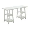 Designs2Go 54 in. Rectangular White Wood Writing Desk with Double Trestle Shelves by Convenience Concepts 1 Designs2Go 54 in. Rectangular White Wood Writing Desk with Double Trestle Shelves by Convenience Concepts -Cheap Convenience Concepts Store white convenience concepts writing desks r7 114 64 1000