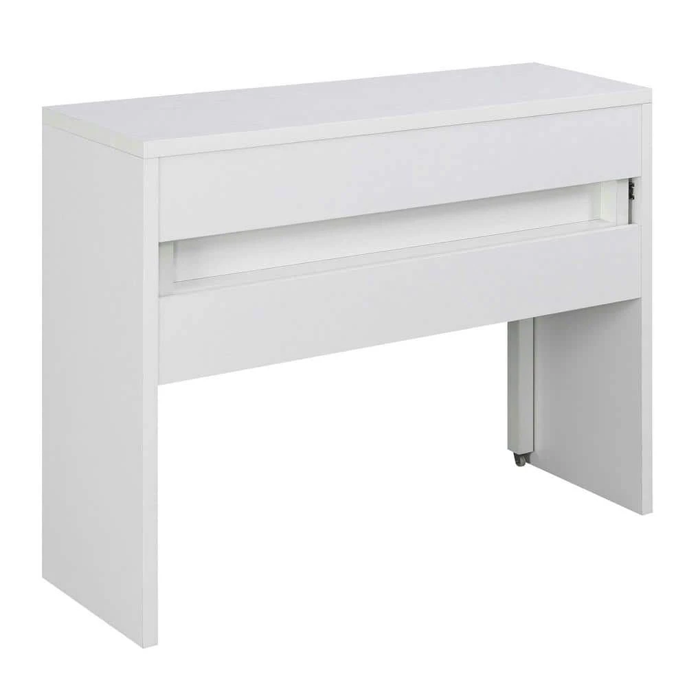 Newport JB 47.25 in. Rectangular White Particle Board 1-Drawer Writing Desk with Sliding Shelf and Riser by Convenience Concepts 5 Newport JB 47.25 in. Rectangular White Particle Board 1-Drawer Writing Desk with Sliding Shelf and Riser by Convenience Concepts - Image 3