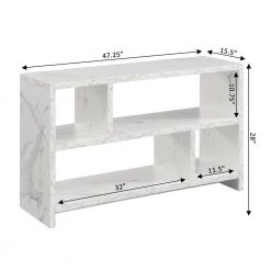 Northfield 47.25 in White Faux Marble TV Stand Fits up to 50 in. TV with Shelves by Convenience Concepts -Cheap Convenience Concepts Store white faux marble convenience concepts tv stands r4 0592 c3 1000