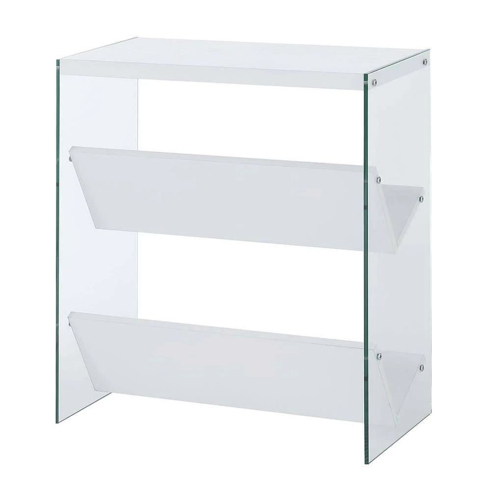 SoHo 27.75 in. H White/Glass 3 Shelf Accent Bookcase by Convenience Concepts 5 SoHo 27.75 in. H White/Glass 3 Shelf Accent Bookcase by Convenience Concepts - Image 3