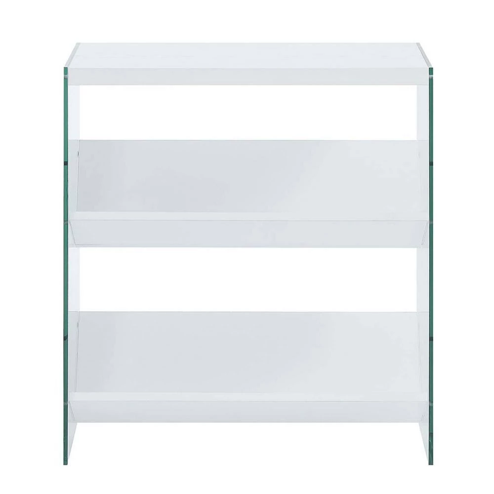 SoHo 27.75 in. H White/Glass 3 Shelf Accent Bookcase by Convenience Concepts 6 SoHo 27.75 in. H White/Glass 3 Shelf Accent Bookcase by Convenience Concepts - Image 4