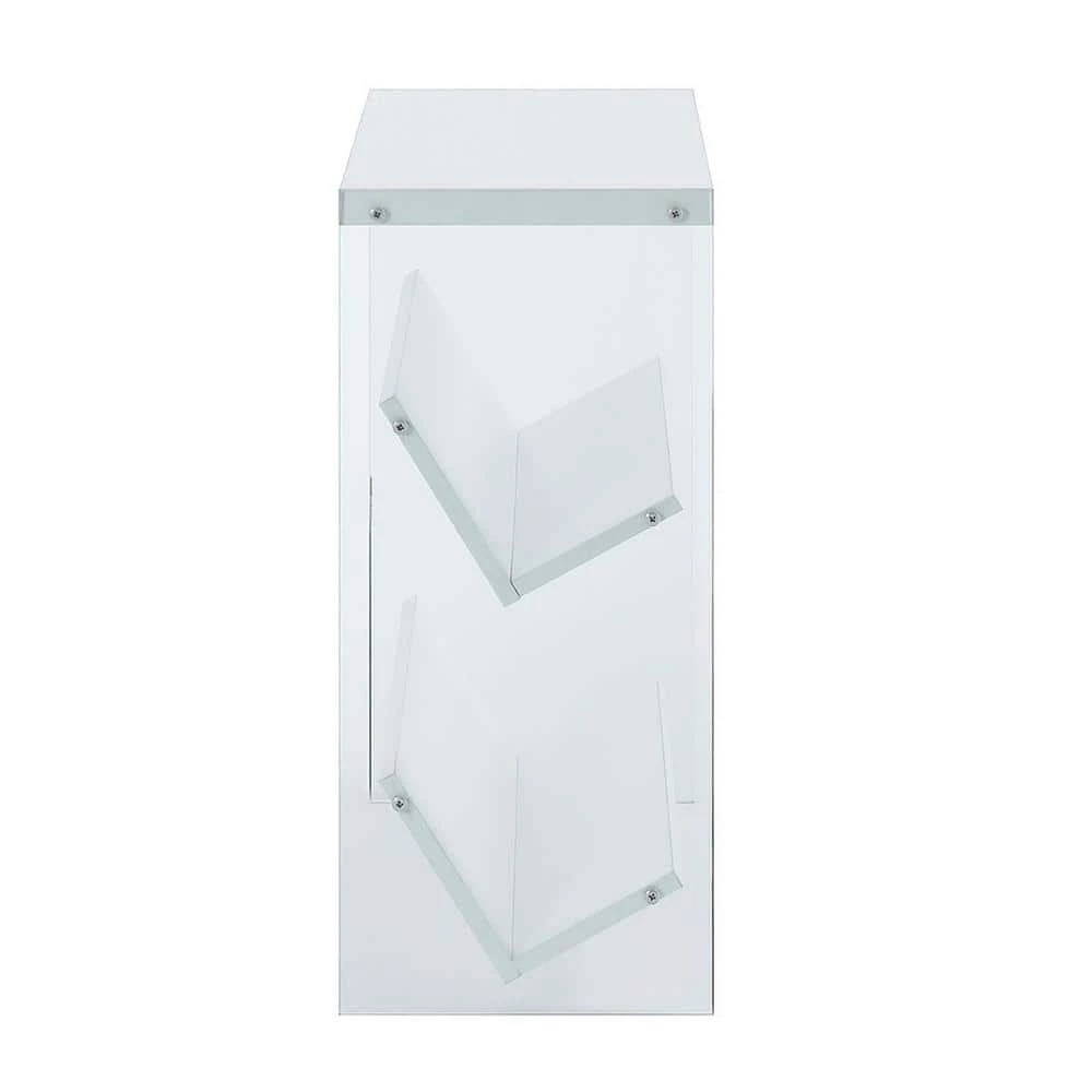 SoHo 27.75 in. H White/Glass 3 Shelf Accent Bookcase by Convenience Concepts 4 SoHo 27.75 in. H White/Glass 3 Shelf Accent Bookcase by Convenience Concepts - Image 2