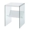 SoHo 15.75 in. W White and Glass 23.75 in. H Rectangle Particle Board End Table with Shelf by Convenience Concepts -Cheap Convenience Concepts Store white glass convenience concepts end side tables r4 0317 64 1000