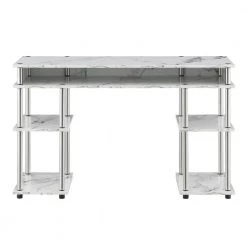 Designs2Go 47.25 in. W Faux White Marble No Tools Student Desk by Convenience Concepts -Cheap Convenience Concepts Store white marble convenience concepts writing desks r4 0482 77 1000