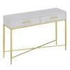 Ashley 42 in. White Scallop/Gold Standard Rectangle MDF Top Console Table with 2-Drawers by Convenience Concepts 1 Ashley 42 in. White Scallop/Gold Standard Rectangle MDF Top Console Table with 2-Drawers by Convenience Concepts -Cheap Convenience Concepts Store white scallop gold convenience concepts console tables u12 264 64 1000