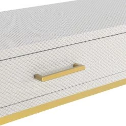 Ashley 42 in. White Scallop/Gold Standard Rectangle MDF Top Console Table with 2-Drawers by Convenience Concepts 13 Ashley 42 in. White Scallop/Gold Standard Rectangle MDF Top Console Table with 2-Drawers by Convenience Concepts -Cheap Convenience Concepts Store white scallop gold convenience concepts console tables u12 264 c3 1000