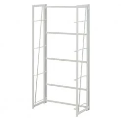 Xtra 49.5 in. White/White Metal 4 -Shelf Standard Bookcase with Folding Sides by Convenience Concepts -Cheap Convenience Concepts Store white white convenience concepts bookcases bookshelves r4 0562 4f 1000