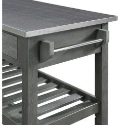 American Heritage Wirebrush Dark Gray Steel Top Kitchen Cart with Towel Bar by Convenience Concepts -Cheap Convenience Concepts Store wirebrush dark gray convenience concepts kitchen carts v2 215 1f 1000