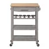 Ellaine Wirebrush Light Gray/Butcher Block Kitchen Cart with Wine Rack by Convenience Concepts 1 Ellaine Wirebrush Light Gray/Butcher Block Kitchen Cart with Wine Rack by Convenience Concepts -Cheap Convenience Concepts Store wirebrush light butcher block convenience concepts bar carts v2 253 64 1000